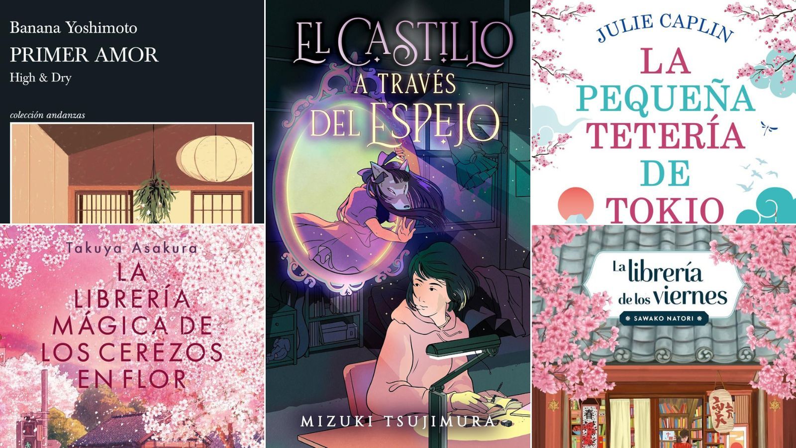 Portadas de cinco novelas japonesas para leer en primavera