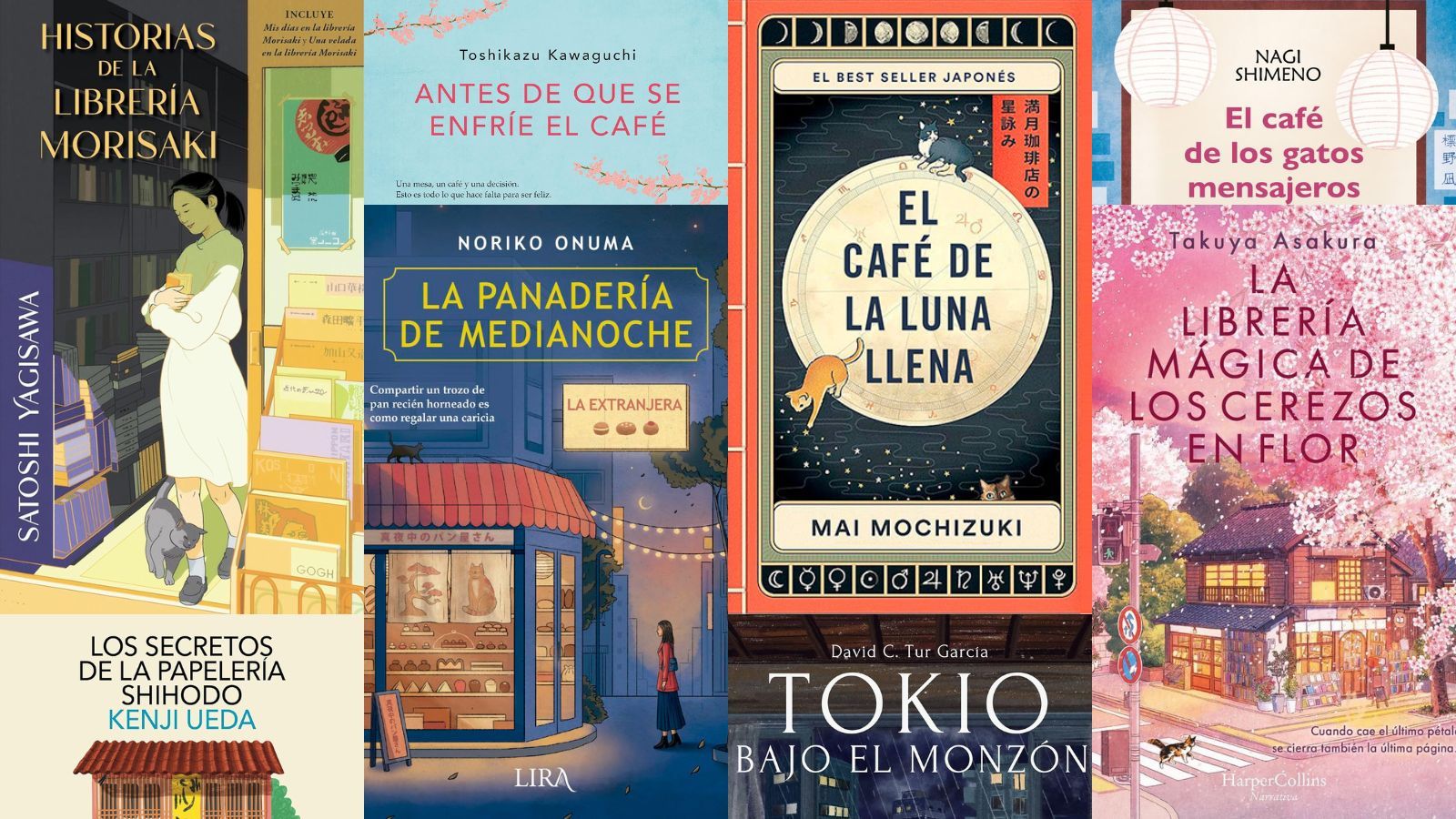 Colección de portadas de novelas iyashikei japonesas